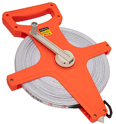 Tape Measure 330FT, Open Reel Measuring Tape, Dual Sided Fiberglass Tape Measure for Engineer, Yard and Field - Reel Tape Measure with Feet and Meters (1/2)