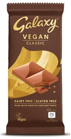 Galaxy Dairy Free Chocolate Bar – Classic – Dairy Free, Vegan, Plant-Based, Smooth & Creamy, Gluten Free, Milk Alternative, Suitable for Vegans, Lactose Free, Delicious Vegan Snack, 100g