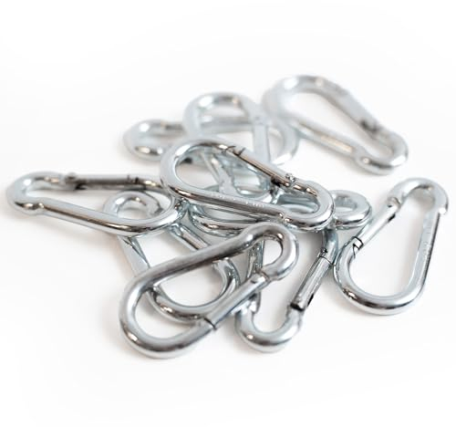 Chinchilla® Feuerwehr-Karabiner | 10er-Set 60x6 mm | DIN 5299 rostfrei | Robuste Karabinerhaken, Schlüsselanhänger | Ideal für Verschiedene Anwendungen | galvanische Verzinkung