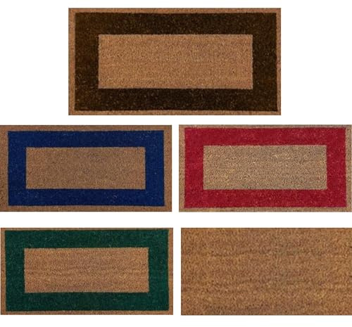 Zerbino in cocco naturale. Premium con bordo antiscivolo per interni ed esterni (60 x 100 cm, Brun)