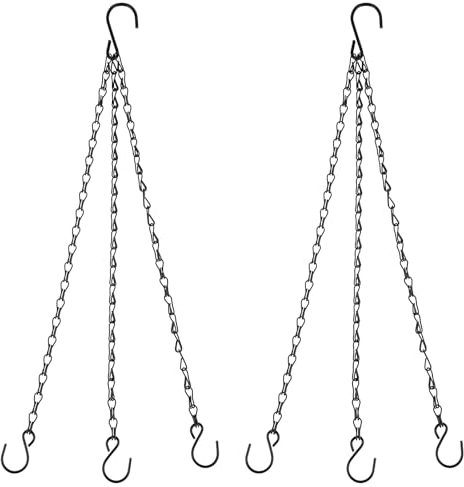2 Stück Blumenampel Ketten Metall Hängende Kette Pflanzenhänger Blumentopf Kette 3-Litzige Metallkette Ersatzkette Kleiderbügel Hängende Korbkette Für Blumentöpfen, Vogelkäfigen, Windlichtern