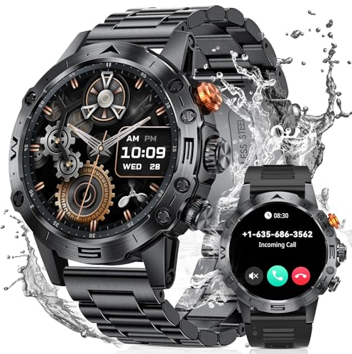 DEKELIFE Smartwatch Herren mit Telefonfunktion, 1,53 IPS Always-On Display 350mAh Akku Smart Watch, 124 Sportmodi IP68 Wasserdicht Fitnessuhr Pulsuhr Schlafmonitor Schrittzähler, Android iOS Schwarz