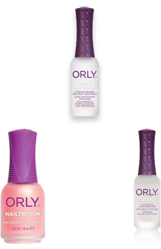Orly Nail Strengthening and Cuticle Care Set (Pack of 3) - Orly Nail Defense + Orly Nailtrition + Orly Cutique Cuticle Remover