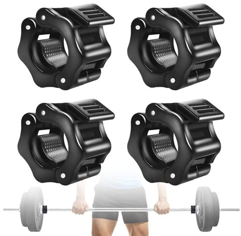 HweeWanX 4 cierres de mancuernas de cierre rápido, 28 mm, barra corta de cierre rápido, pinzas para mancuernas, bloqueo rápido para entrenamiento, levantamiento de pesas, color negro