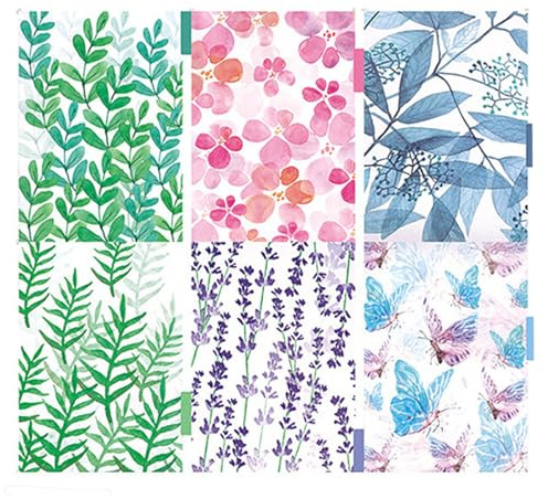 Gorise - 12 separadores para carpetas A6, tiras divisorias con 6 agujeros, páginas de índice insertables de PVC, etiquetas de índice de plástico, separadores para (6 estilos florales)