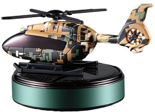 Solar Car Air Freshener Helicopter Long-lasting Solar Car Air Freshener Rotation Aromatherapy for Auto and Interior Decoration, Green