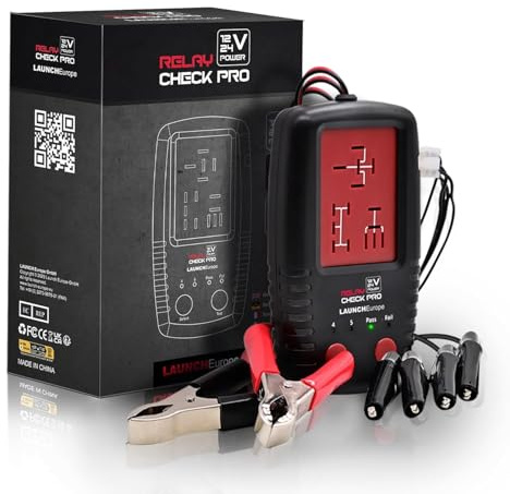 LAUNCH Europe Auto Relais Tester 12V/24V – Professionell Bärbar Relätester med Automatisk pin-igenkänning, Felkodsvarning med Blinkande ljus och Snabbtest, Diagnostic Checker Tools för bilbatterier
