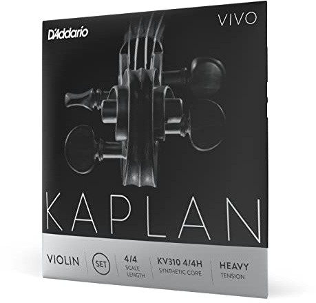 D'Addario Kaplan Vivo violinsträngar – komplett set – KV310 4/4H – violinsträngar – 4/4 skala, hög spänning