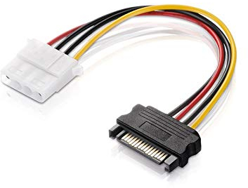 adaptare 34102 Netzteil-Adapter-Kabel 15-polig SATA-Anschluss auf 4-polig IDE schwarz