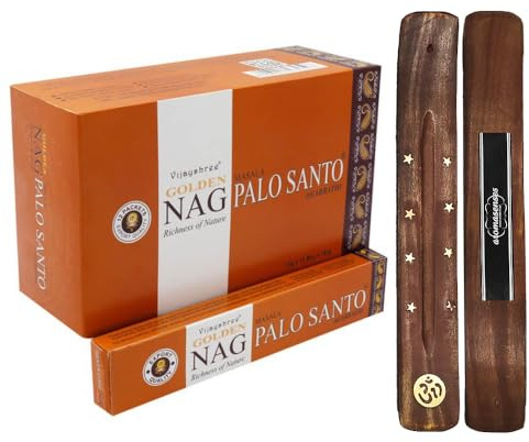 Aromasenses. - Rökelse Golden Nag Vijayshree - 12 Lådor med 15 gram vardera (Helig sak)