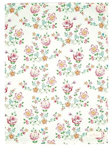 GreenGate [W2023/02] Tea Towel Columbine White