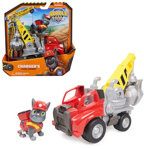 Rubble & Crew - Kran-Baufahrzeug mit Charger-Figur (Basis Fahrzeug), Spielzeug für Kinder ab 3 Jahren