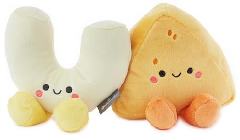 Hallmark Better Together Mac and Cheese Plush Pair, Set of 2 | Soft Polyester, Weighted Body & Feet, Embedded Magnets, Easy to Clean, Great for Birthdays, Anniversaries, Valentine’s Day