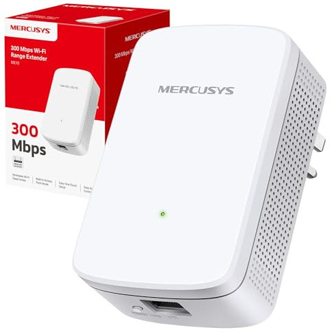 MERCUSYS ME10 N300Mbps WiFi Extender Booster, Easy One-Touch Setup, Internet Booster, Ethernet Port, Access Point,WiFi Repeater,TP-Link WiFi Extender,App Control Easy Setup,UK Plug