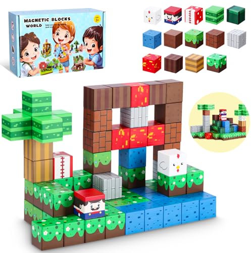 Byggklossar i Magnetisk Konstruktion för Barn,Magnetiska Leksaker,Magnetic Cube Toys,Magnetiskt set,80 st Magnetiska Byggleksaker,Sensoriskt Barnspel,för Barn Lämpliga för 3+ Pojkar Och Flickor