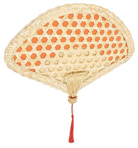 Cabilock Éventail à Main en Paille De Blé Éventail D'été Chinois en Paille De Blé Ventilateur Manuel Décoration De Mariage Et Maison Utilisation à Bureau Voyage Accessoire De Danse