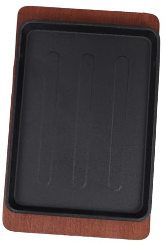 MUCKLILY Padella in Ghisa con Base in Piastra per Bistecche Resistente per Cucinare Fajitas e Carne per Cene e Riunioni