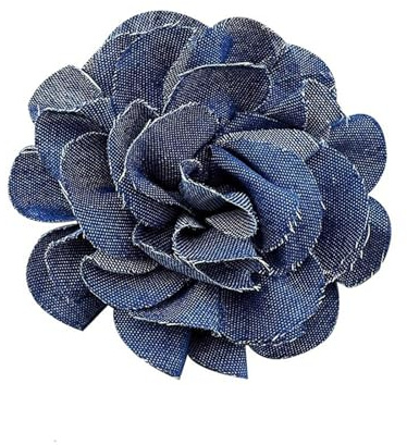 Broches de tela azul con flores de camelia para mujer, hechos a mano, de tela, para solapa, ramillete, joyería de moda, accesorios de tela, broches de flores de camelia