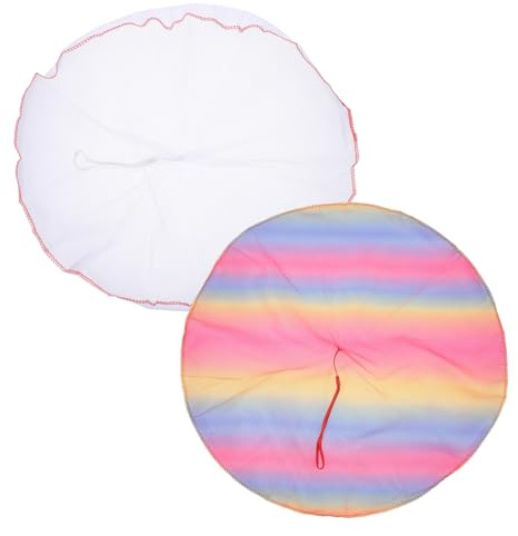 HONMEET 2pcs Hand Throw Parachute with White Rainbow Strings for Outdoor Flying Games Enhances Creativity and Interaction for Family Activities and Parties
