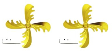 2 Set Fireplace Fan Blade 18cm with Screws Wood Burning Stoves Fireplace Fan Blade Gold