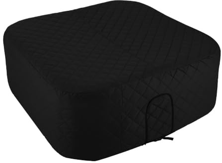 Homeponnew Copertura termica per 145 x 145 x 70 cm, protezione isolante gonfiabile con materiale Oxford nero ad assorbimento solare, per uso spa tutto l'anno, nero