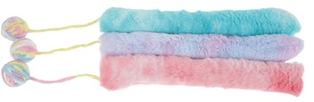 TOYANDONA Lot de 3 Coussins Jouets à Mâcher en Peluche Tie-Dye pour Chatons, Interactif à Griffer et Câliner, D’éveil Intérieur Violet, Vert et Rose, Jeu Stimulant pour Chats en