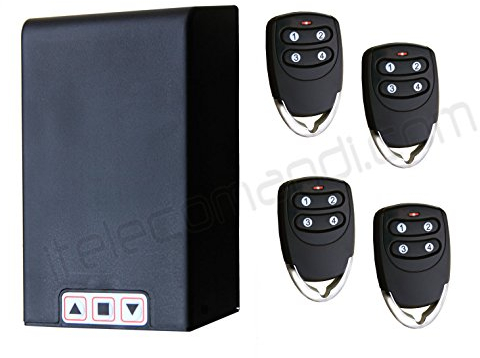 Kit Centralita Universal Koomando TM5886 para Motores de Persianas Enrollables hasta 1HP - 750W Seguridad Certificada CE/RoHS, 4 Mandos de Código Rodante, Panel IP55 Incluido, Instalación Sencilla