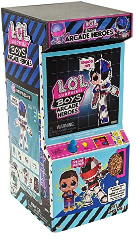 LOL Surprise Boys Arcade Heroes – Action Figure Doll - With 15 Surprises, 6 Piece Hero Suit and Accessories