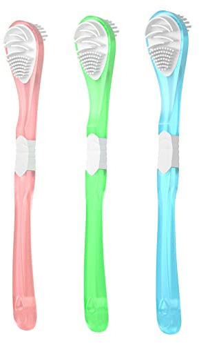 Y-Kelin Double-Side Desiged Tongue Scraper, Ultra-Soft Tongue Brush Tongue Cleaner (3 Pack)