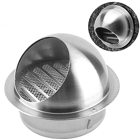 LIGUOYI Luftventiler i rostfritt stål, runt avgasgaller Louvered Ventil, Bull Nosed Extern extraktor, 15 cm ~ 11,8 tums ventilhuva med flugskärmsnät, för kök sovrum badrum etc