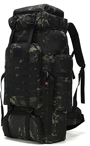 W WINTMING Mochila de senderismo para hombre, 70 L, mochila militar, mochila Molle, paquete de asalto de 3 días para escalada