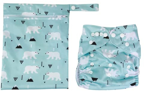 Alimos Swim Nappy and Waterproof Bag Washable Reusable for Happy Baby (0-3 Years) UK Brand