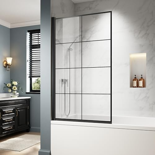 Xilewying 34x58 Pivot Tub Shower Door,1/4 Tempered Glass Panel