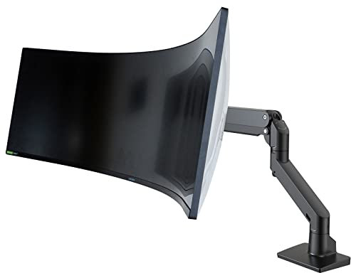 BEWISER Heavy Duty Monitor Arm Ultrawide Mount for 34-49 inches and New 57 inches Screens,Weight Capacity Up to 44 lbs,Full Motion Height Swivel Adjustable Monitor Arm(Black)