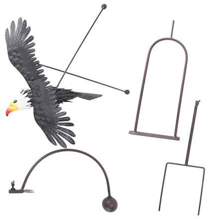 Qcwwy Balancín de Pájaro de Equilibrio de águila Calva Hecho a Mano, Adorno de Jardín de Molino de Viento para Decoraciones Al Aire Libre