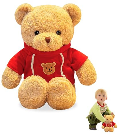 Zhuporn Ours en Peluche 30 cm avec Capuche - Mignon Nounours Jouet à Câliner - Cadeau pour Enfants
