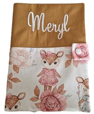 protège carnet de santé personnalisé cadeau naissance bébé prénom (prénom broderie)