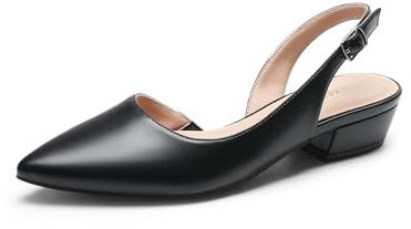 DREAM PAIRS Chaussures pour femmes avec bride de cheville, talons fins à bout pointu et bride arrière, escarpins élégants et chics pour mariage et soirée, noir, 37 EU