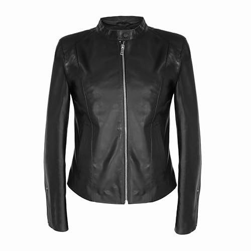 Zerimar Chaqueta de Cuero para Mujer, Cazadora de Piel Elegante, Chamarra de Moda para Mujer, Para cualquier ocasion Color Negro, Talla XXL