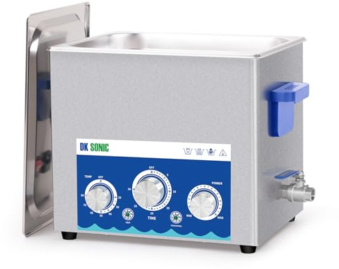 DK SONIC Nettoyeur à Ultrasons 10L 240W, Nettoyeur à Ultrasons pour Carburateurs avec Fonction de Réglage de la Puissance pour le Nettoyage de Pièces, de Circuits Imprimés (Panier Inclus)