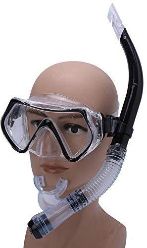 ZAICOLER Dykglasögon i överdimensionerade Storlek för Vuxna för Brett Synfält och Bättre Skydd för snorklings- och Simentusiaster, PVC- och PC-snorkelmask för Vuxna, Svart/blå/grön/gul (Svart)