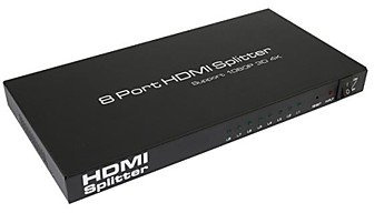 llsai HDMI Splitter 1 Input 8 Output Amplifier Switcher 1 x 8 hub HDTV 1080P 3d, True V1.4, Support 4 Kx2 K