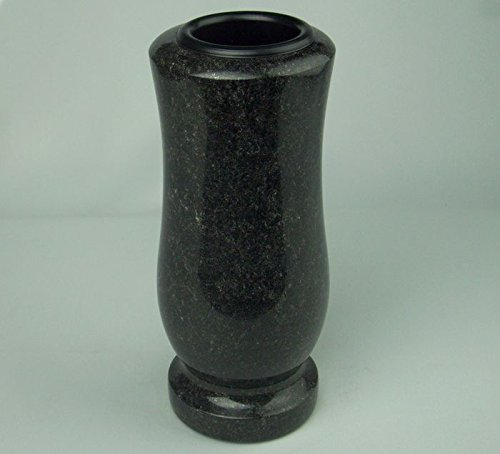 Designgrab «Taille-medium » Vase funéraire en granit Nero Impala / Astor / Afrique Noir anthracite