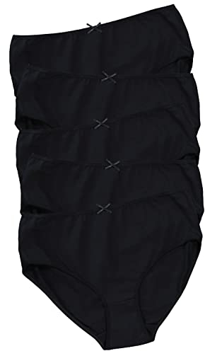 Ulla Popken Damen Slips, 5er-pack Taillenslip, Schwarz, 58-60 EU