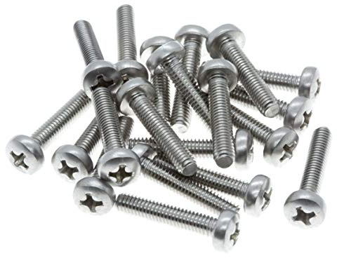 Lot de 20 vis à métaux à tête cylindrique cruciforme M4 (4 mm x 25 mm) en acier inoxydable A2 DIN 7985