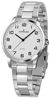 Atrium Damen-Armbanduhr sehr deutlich silberfarben Quarz Stahlband A37-30