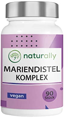 naturally Leber Komplex [125 Stück] - Mariendistel Kapseln mit Artischocken, Löwenzahn, Cholin, Desmodium, vegan, Leber entgiften und Leberkur