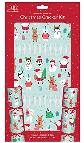 QDS Basteln und füllen Sie Ihre eigenen Weihnachtsknallbonbons, festliches Party-Bastelset (Weihnachtsmann, Schneemann, Rudolph und Freund)