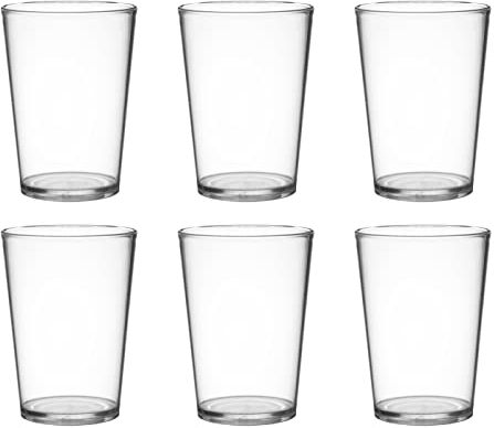 Garnet - Bicchiere in PLASTICA Riutilizzabile mod. Akua trasparente X 6 PEZZ I– Lavabile in lavastoviglie - 25 Bordo/ 20 cl a Servizio - 100% Made in Italy