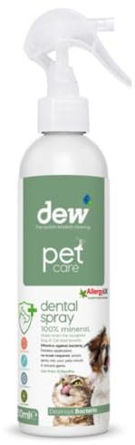 Dew Pet Dental Spray 250ml – Mineral-Based Hypochlorous Acid (HOCl) – pH Balanced, Vegan & Cruelty-Free Oral Care for Dogs & Cats – Refillable Natural Saline Formula – Made in UK